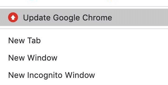 Google Chrome の更新をクリック