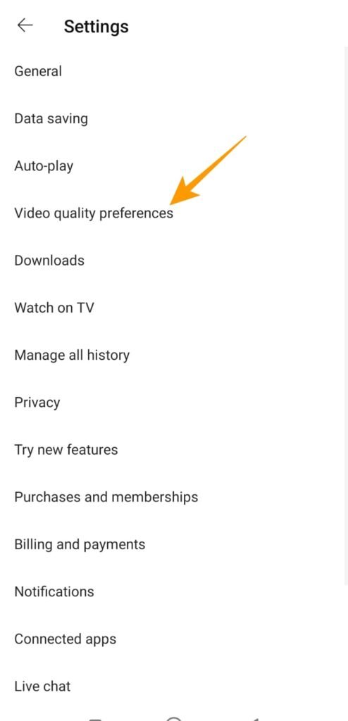 YouTubeの設定オプション